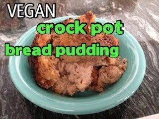 VEGAN Crock Pot Bread Pudding